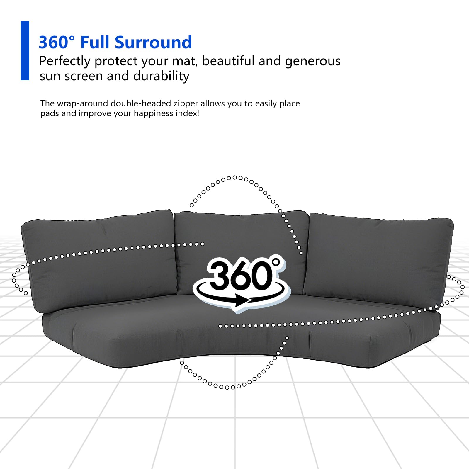 【アネモネ】UNICITY REAL FIT COVER CUSHION2 Amazon.com: MFPMTUXO Outdoor Curved Sofa Cushion Cover with Zipper